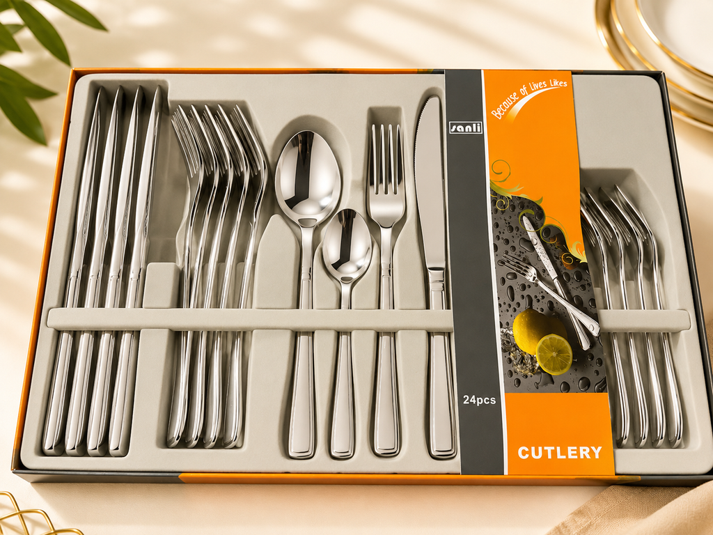 24-Piece Gold & Silver Cutlery Set