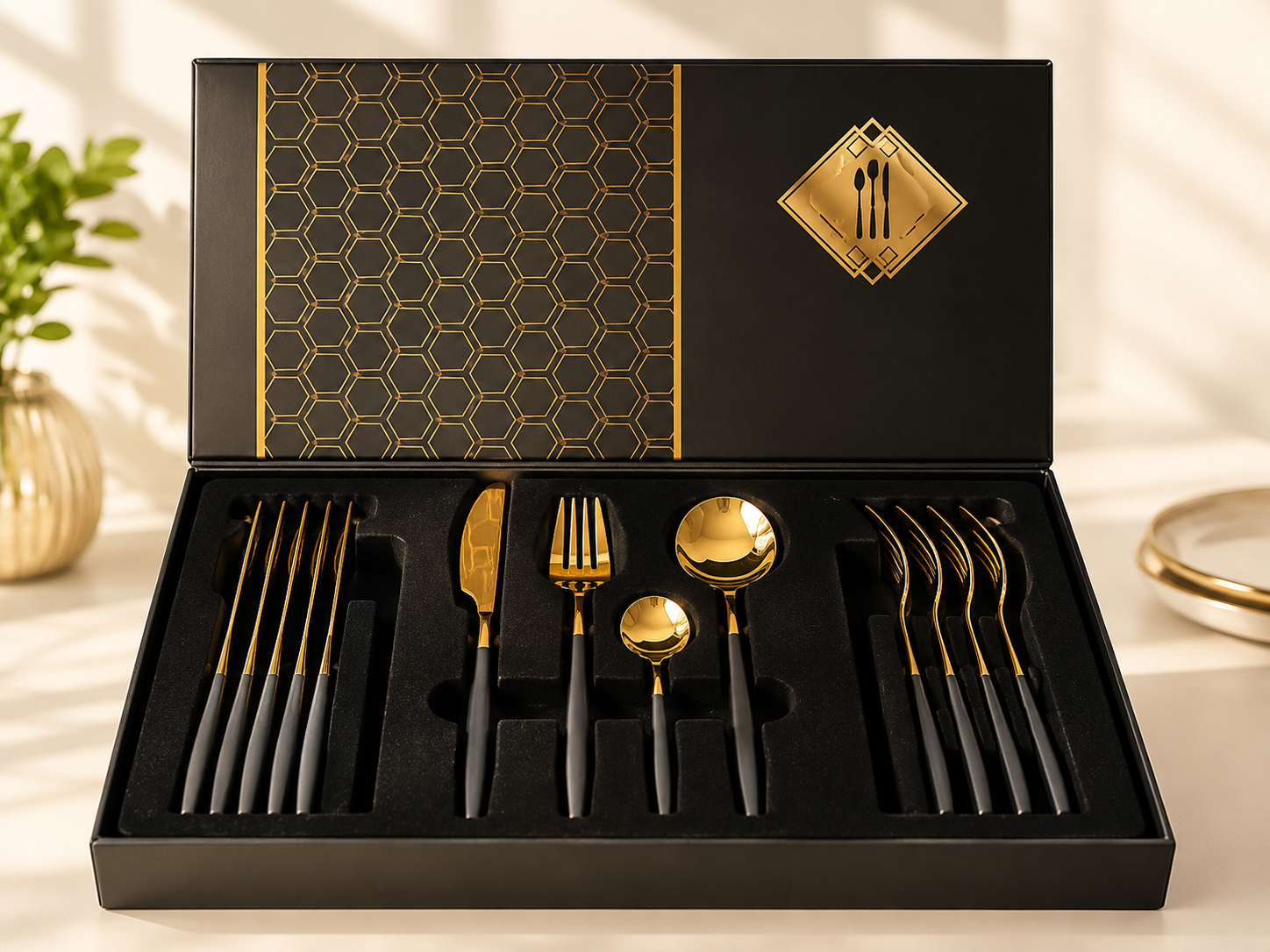 24-Piece Gold & Silver Cutlery Set