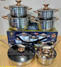 Kaisa Villa 12 pcs Stainless Steel Cookware Set with Lid